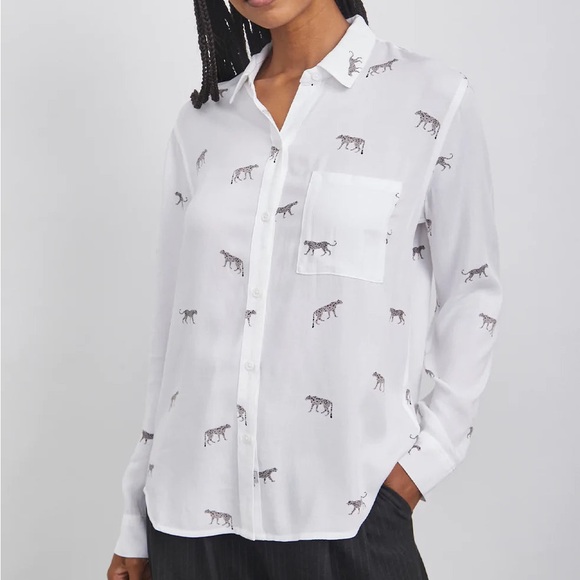 Rails Womens Rocsi Shirt Charcoal Wild Cats Long Sleeve Button Down Size XS - Picture 1 of 13